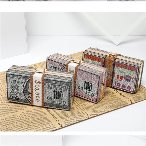 Money Rhinestone Clutch-Bag - Picture 6 of 10